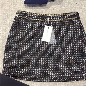 Endless Rose Black and White Embellished Mini Pencil Skirt